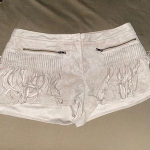 BCBG MAXAZRIA fringe suede shorts